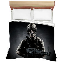 Soldier Man Hold Machine Gun Style Fashion Bedding 58994432