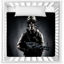 Soldier Man Hold Machine Gun Style Fashion Nursery Decor 58994432