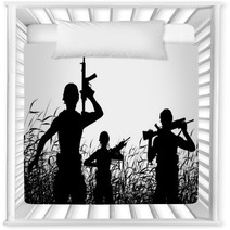Soldier Patrol Silhouette Nursery Decor 91651431