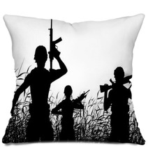 Soldier Patrol Silhouette Pillows 91651431