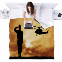 Soldiers Silhouette Blankets 53217009