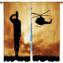 Soldiers Silhouette Window Curtains 53217009