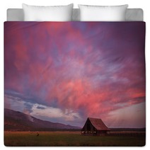 Solitary Barn In Sunset Skies Bedding 130407437