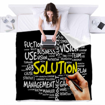 SOLUTION Word Cloud, Business Concept Blankets 77243734
