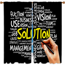 SOLUTION Word Cloud, Business Concept Window Curtains 77243734