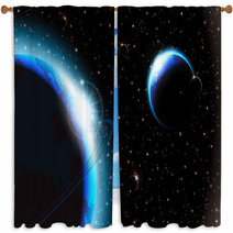 Space Background Window Curtains 63200200