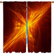 Space Fire Spider Shape Flame Window Curtains 68510096