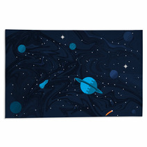 Space Flat Background With Planets And Stars Rugs 190862223