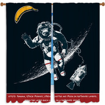 Space Monkey Window Curtains 167639168