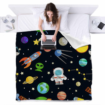 Space Seamless Pattern Blankets 64909625