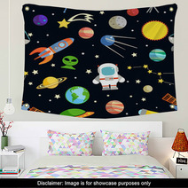 Space Seamless Pattern Wall Art 64909625