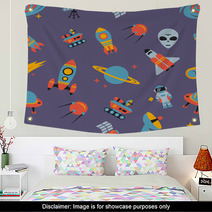 Space Seamless Pattern Wall Art 70172237