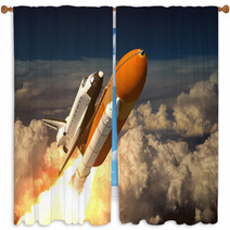 Space Shuttle In The Clouds Window Curtains 67944490