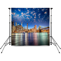 Spectacular Sunset View Of Lower Manhattan Skyline From Brooklyn Backdrops 53521782