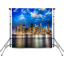 Spectacular Sunset View Of Lower Manhattan Skyline From Brooklyn Backdrops 62433430