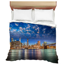 Spectacular Sunset View Of Lower Manhattan Skyline From Brooklyn Bedding 53521782