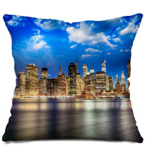 Spectacular Sunset View Of Lower Manhattan Skyline From Brooklyn Pillows 62433430