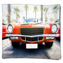 Speeding Classic Car Blankets 113884334