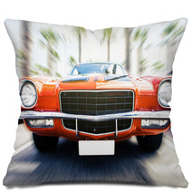 Speeding Classic Car Pillows 113884334