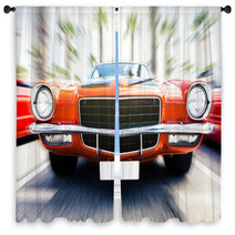Speeding Classic Car Window Curtains 113884334