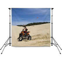 Speeding Quad In Sand Dunes Backdrops 22546722