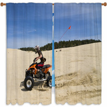 Speeding Quad In Sand Dunes Window Curtains 22546722