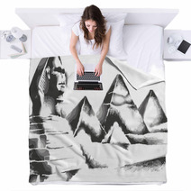 Sphinx And Pyramids Blankets 155464998