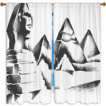 Sphinx And Pyramids Window Curtains 155464998