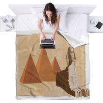 Sphinx And The Pyramids Blankets 35940239