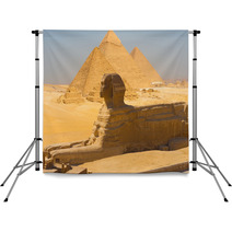 Sphinx Side View Pyramids Giza Composite Backdrops 41639960