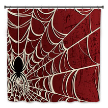 Spider Background—Red Bath Decor 39000602