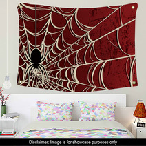 Spider Background—Red Wall Art 39000602
