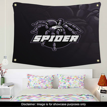 Spider Mascot Logo Design Vector With Modern Illustration Concept Style For Badge Emblem And T Shirt Printing Spider Illustration With Feet Wall Art 238804203