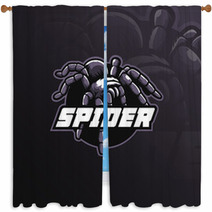 Spider Mascot Logo Design Vector With Modern Illustration Concept Style For Badge Emblem And T Shirt Printing Spider Illustration With Feet Window Curtains 238804203