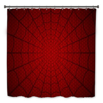 Spider Web Cobweb On Red Background Vector Illustration Bath Decor 225772976