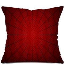 Spider Web Cobweb On Red Background Vector Illustration Pillows 225772976