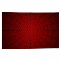 Spider Web Cobweb On Red Background Vector Illustration Rugs 225772976
