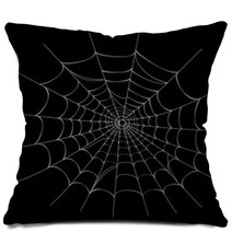 Spider Web On Black  Vector EPS AI 8 Pillows 25420841