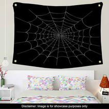 Spider Web On Black  Vector EPS AI 8 Wall Art 25420841