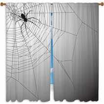 Spiderweb Background Window Curtains 18301222