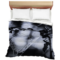 Spiderweb In Forest In Black And White Bedding 70345504