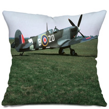 Spitfire Parked On Grass Pillows 1287591