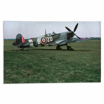 Spitfire Parked On Grass Rugs 1287591