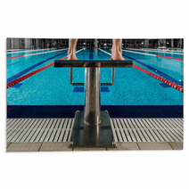 Sport Block Competition Man Swimmer Rugs 161191238