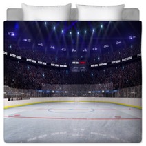 Sport Hockey Stadium 3d Render Whith People Fans And Light Bedding 137046762