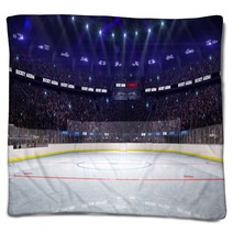 Sport Hockey Stadium 3d Render Whith People Fans And Light Blankets 137046762