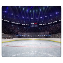 Sport Hockey Stadium 3d Render Whith People Fans And Light Rugs 137046762