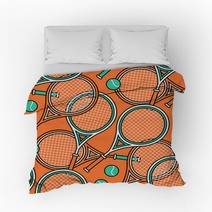 Sport Theme Seamless Pattern Of Tennis Rackets And Balls Bedding 274208432