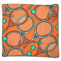 Sport Theme Seamless Pattern Of Tennis Rackets And Balls Blankets 274208432
