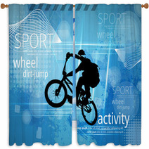 Sport Vector Illustration Window Curtains 123132310